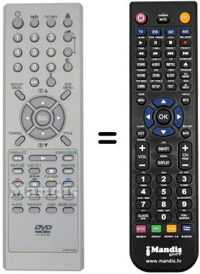 Télécommande équivalente NordMende TVD14 Télécommande équivalente NordMende TVD14