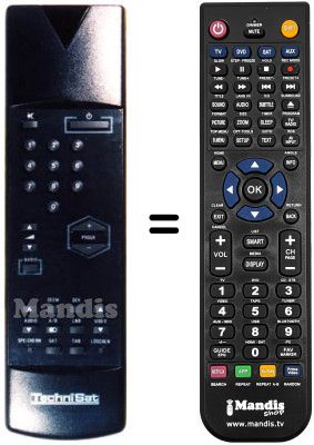 Télécommande équivalente Technisat ST3002S (ver. 1)