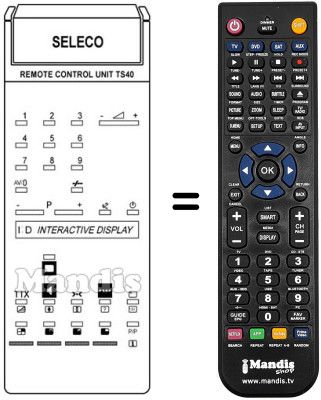 Télécommande équivalente REMCON902 Télécommande équivalente REMCON902