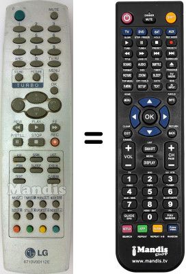 Replacement remote control LG 6710V00112E