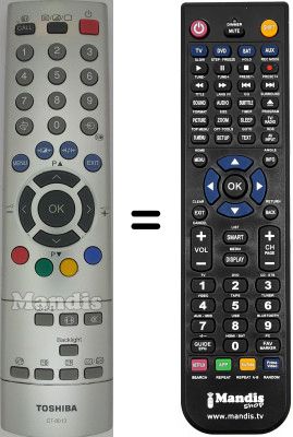 Télécommande équivalente Toshiba 20VL64
