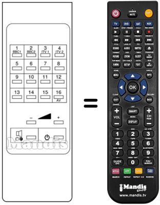 Replacement remote control Hitachi CPT1456PS