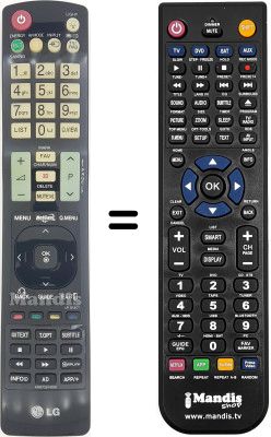 Télécommande équivalente LG 32LW4500 Télécommande équivalente LG 32LW4500