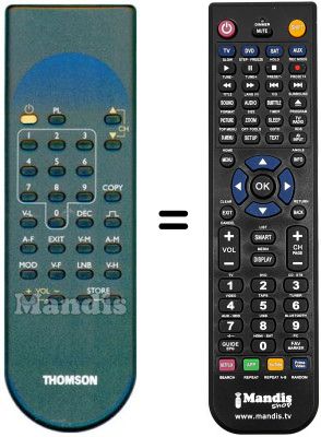 Télécommande équivalente REMCON1206 Télécommande équivalente REMCON1206