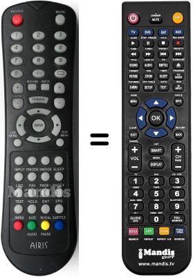 Télécommande équivalente Airis MW169
