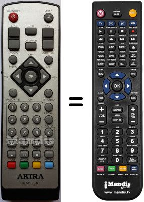 Télécommande équivalente AKIRA DHB-B36HU