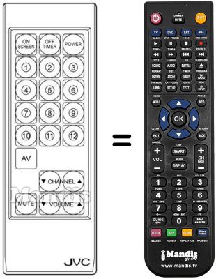 Replacement remote control JVC CT75