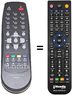Replacement remote control Daewoo DTE28B1 Replacement remote control Daewoo DTE28B1
