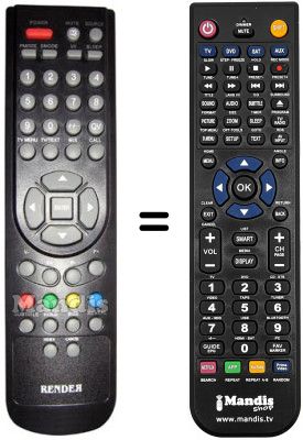Télécommande équivalente Render ELISEO15B