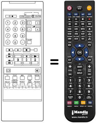 Replacement remote control Graetz EUR51204 Replacement remote control Graetz EUR51204