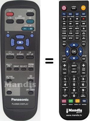 Replacement remote control Panasonic EUR646529