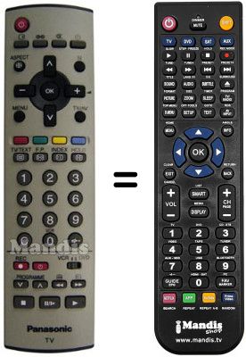 Télécommande équivalente Panasonic TX-21PZ1D Télécommande équivalente Panasonic TX-21PZ1D