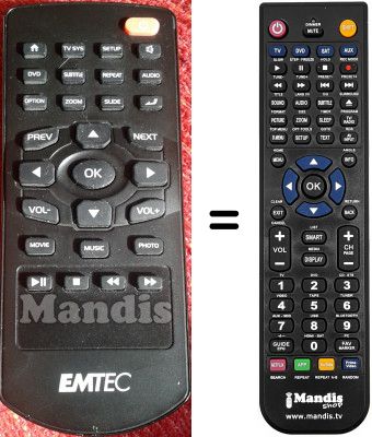 Télécommande équivalente Emtec MovieCubeK220