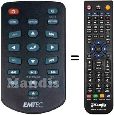 Télécommande équivalente Emtec N150H