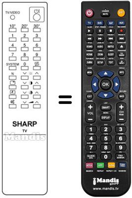 Télécommande équivalente Sharp 21N52-E1