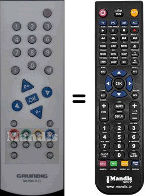 Télécommande équivalente Grundig P37-1201 / 5TOP