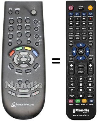 Télécommande équivalente REMCON1324 Télécommande équivalente REMCON1324