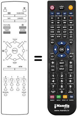 Télécommande équivalente REMCON114 Télécommande équivalente REMCON114