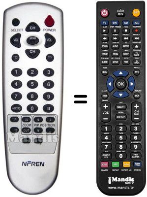 Télécommande équivalente JEPSSEN LCD 15SMS