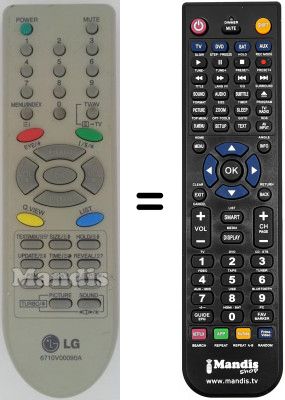 Télécommande équivalente LG RL-21FB30RX Télécommande équivalente LG RL-21FB30RX
