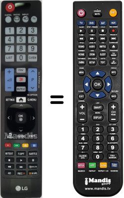 Télécommande équivalente LG 32LD570-ZB Télécommande équivalente LG 32LD570-ZB