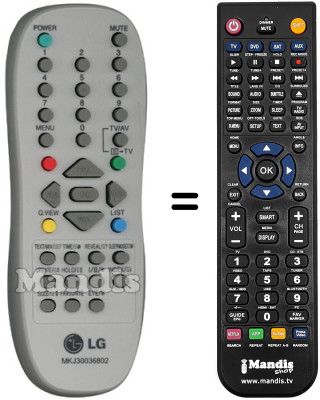 Replacement remote control LG MKJ30036802 Replacement remote control LG MKJ30036802