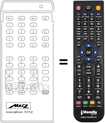 Replacement remote control Metz MECATRON 7212