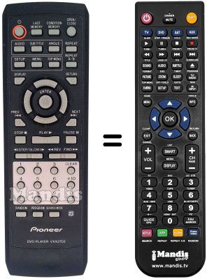 Replacement remote control Pioneer DV535