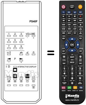 Replacement remote control Seleco 25SS556P