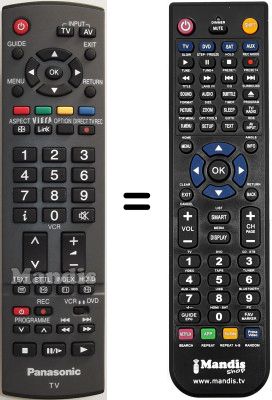 Replacement remote control Panasonic TX-26LXD71F Replacement remote control Panasonic TX-26LXD71F