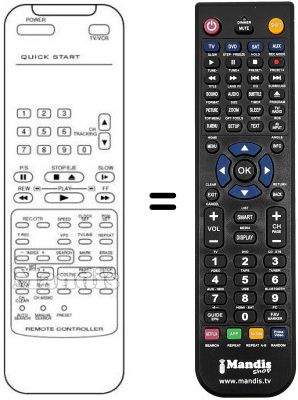 Replacement remote control Portland PVCR201