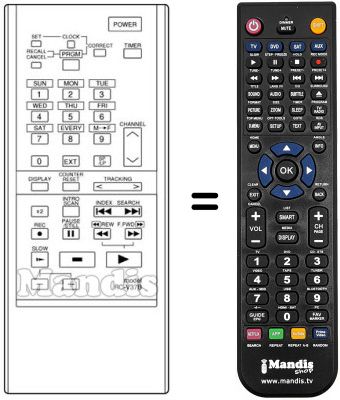 Télécommande équivalente RC-V37B