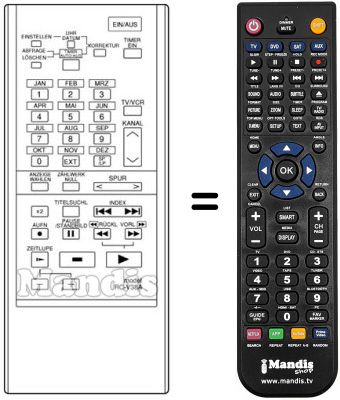 Télécommande équivalente RC-V38A