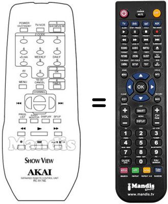 Télécommande équivalente RC-X176E