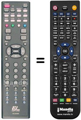 Replacement remote control EASY LIVING EL2709 HDMI