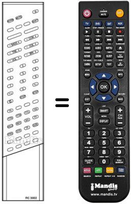 Télécommande équivalente RC3002