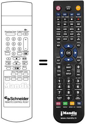 Télécommande équivalente RC307