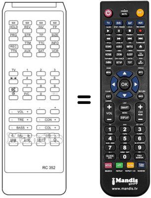 Télécommande équivalente RC352