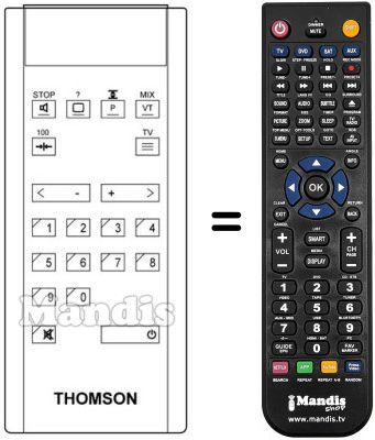 Télécommande équivalente Thomson TF6357PSN Télécommande équivalente Thomson TF6357PSN
