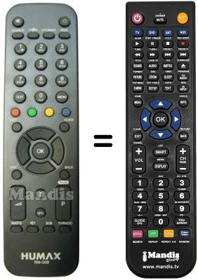 Télécommande équivalente Humax RM-G08
