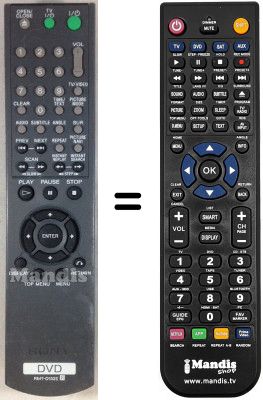 Télécommande équivalente Sony RMTD152E Télécommande équivalente Sony RMTD152E