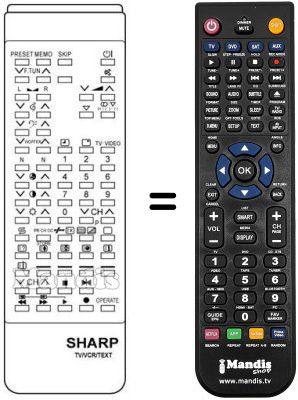 Replacement remote control Sharp RRMCG0605CESA