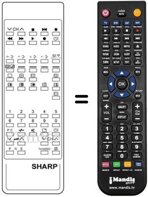Replacement remote control Sharp RRMCG0739BMSA
