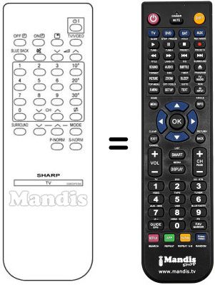 Replacement remote control Sharp RRMCG0859PESA