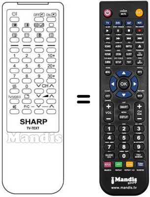 Replacement remote control Sharp RRMCG0959PESA