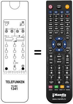 Télécommande équivalente Telefunken REMCON074 Télécommande équivalente Telefunken REMCON074