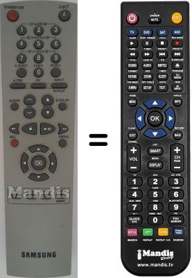 Télécommande équivalente Samsung SV461X Télécommande équivalente Samsung SV461X