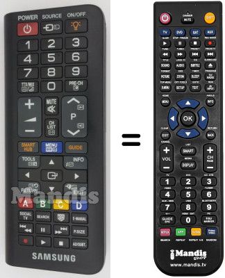 Replacement remote control Samsung UE46D8090YS/XZG