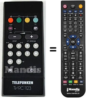 Télécommande équivalente Telefunken FS535MV Télécommande équivalente Telefunken FS535MV