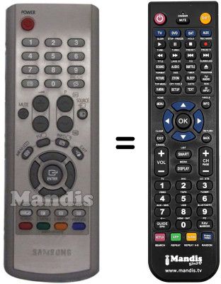 Télécommande équivalente Samsung PS42D4SXX Télécommande équivalente Samsung PS42D4SXX